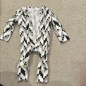 Seraphine Black and White Geometric Footies One Piece 0-4 months
